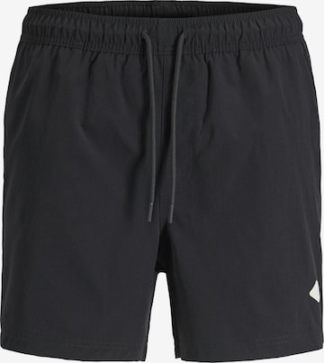 JACK & JONES Zwemshorts 'Jack & Jones Heren Zwemshort JPSTMAUI TROPIC Effen' in Zwart: voorkant