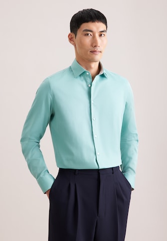 SEIDENSTICKER Slim Fit Hemd  'Schwarze Rose' in Grün: Vorderseite