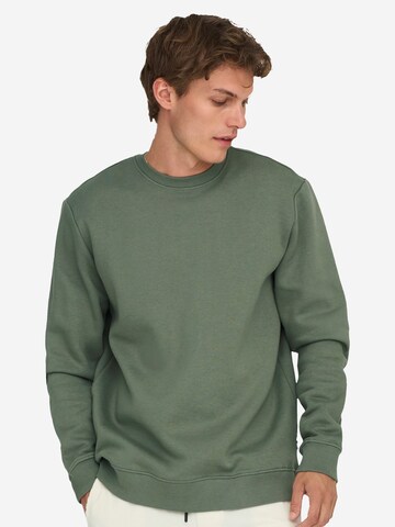 Only & Sons Sweatshirt 'Connor' in Green