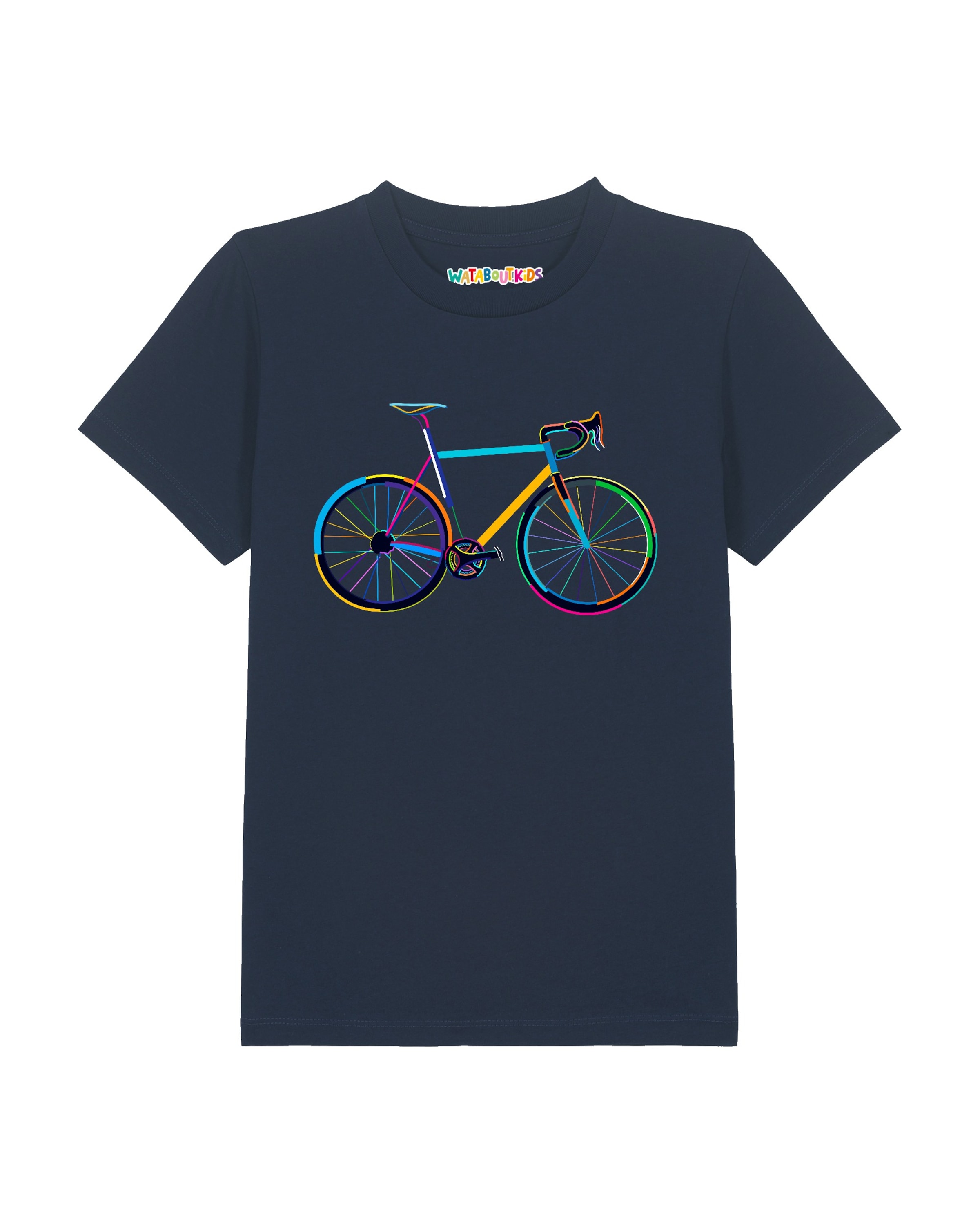Maglietta 'Fahrrad by night' di watabout.kids in blu: frontale