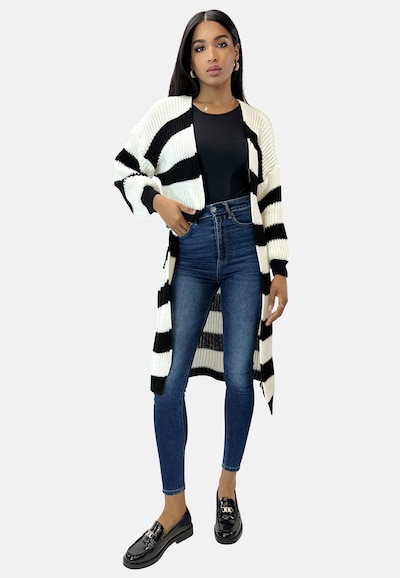 Elara Manteau en tricot en noir / blanc, Vue avec produit