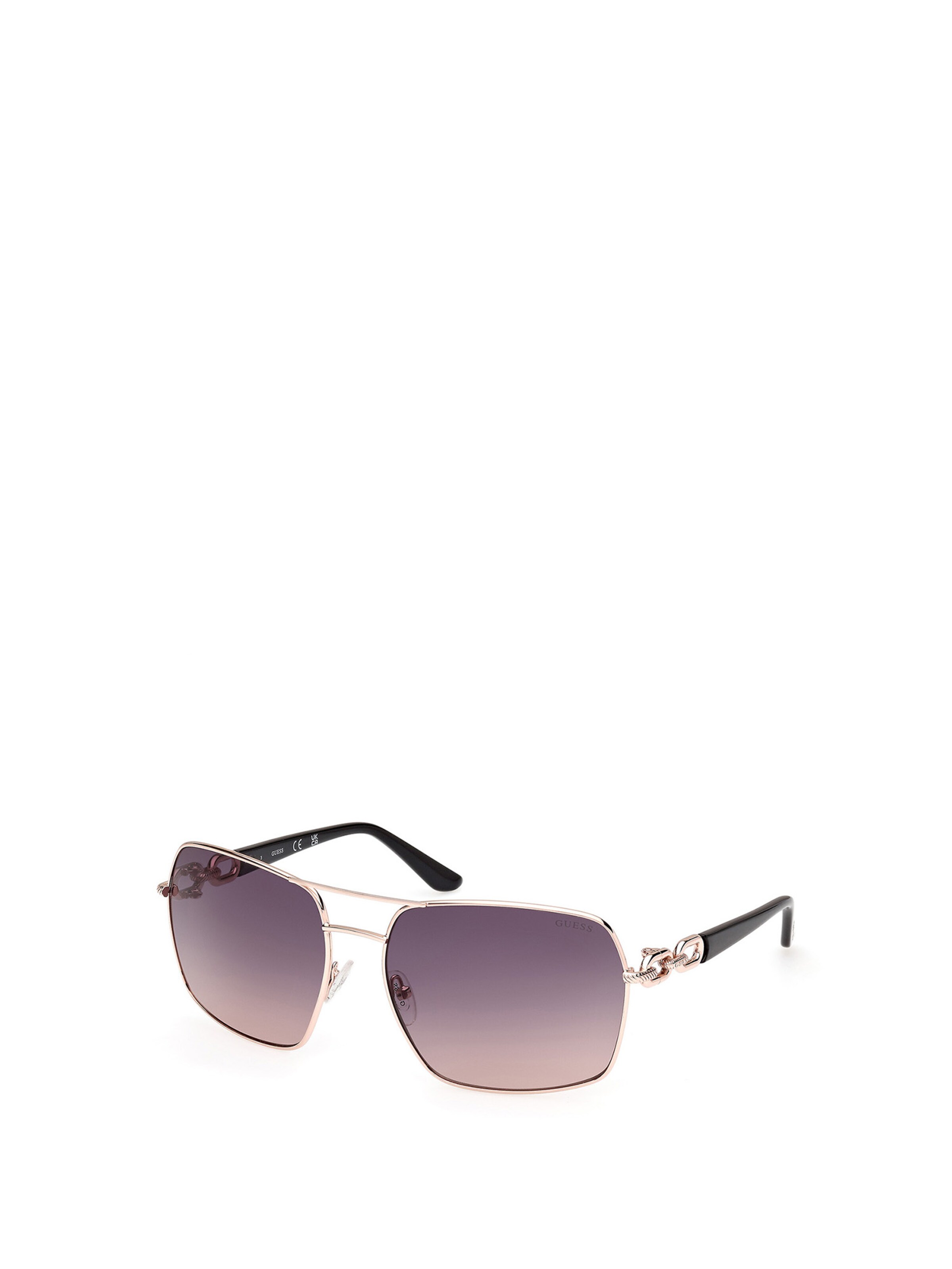 Lunettes de soleil GUESS en or : devant
