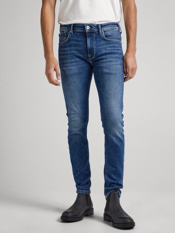 Skinny Jeans 'FINSBURY' de la Pepe Jeans pe albastru: față