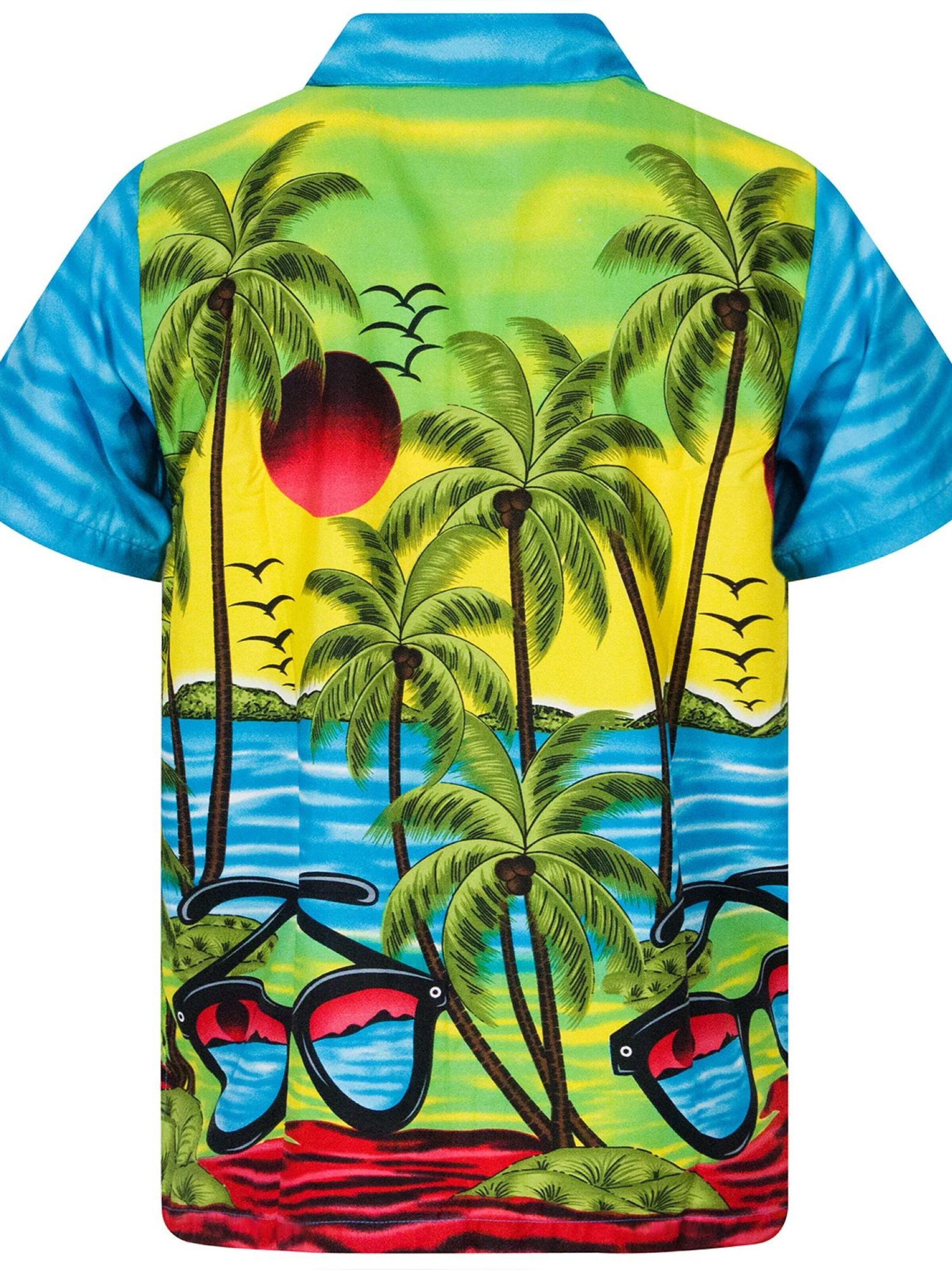 King Kameha - Camiseta 'Sunglasses' en azul