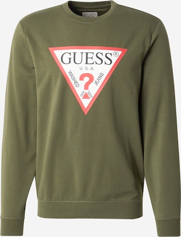 GUESS Свитшот 'AUDLEY' в Зеленый: спереди