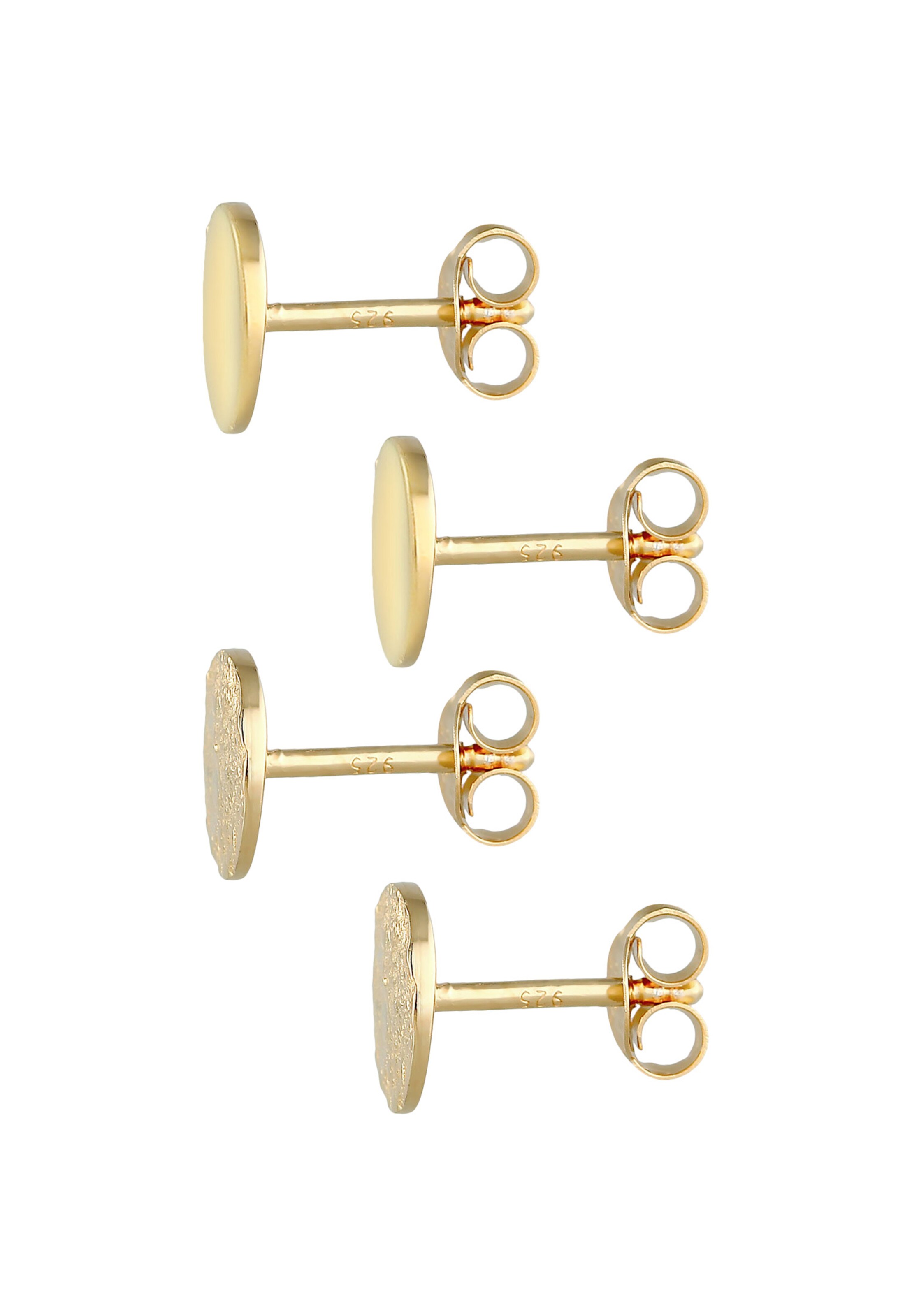 ELLI Ohrringe Basic Ohrstecker, Geo, Kreis, Textured in Gold