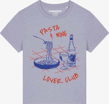 Watapparel T-Shirt 'Pasta Lover Club' in Lila: Vorderseite