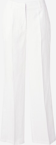 MSCH COPENHAGEN Loose fit Trousers with creases 'Claritta' in White: front