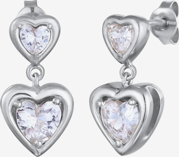 ELLI Ohrringe 'Herz' in Silber: Vorderseite