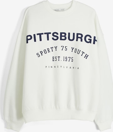 Bershka Sweatshirt i hvit: forside