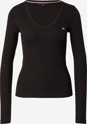 Tommy Jeans Shirt 'ESSENTIAL' in Schwarz: predná strana