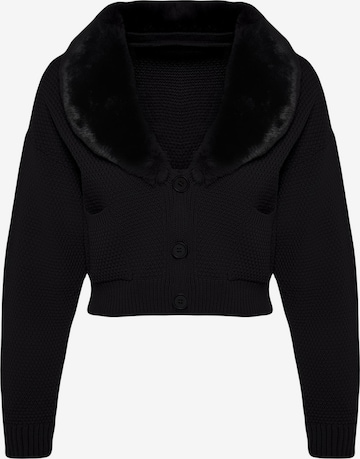 Trendyol Knit Cardigan in Black: front