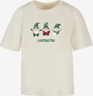 T-shirt 'Christmas Santa Trio' Merchcode en beige : devant