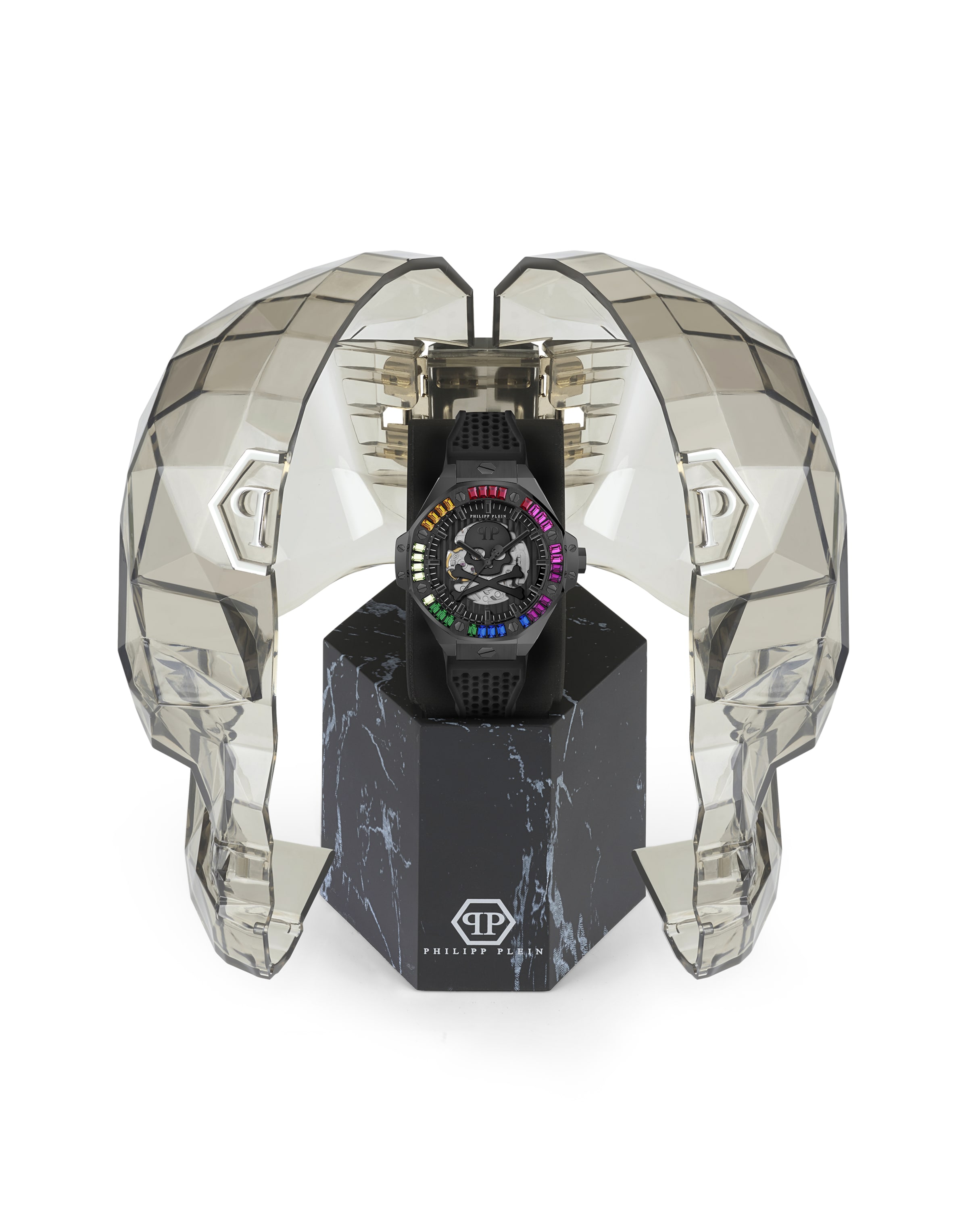 Montre à affichage analogique 'Skeleton Royal' Philipp Plein en noir