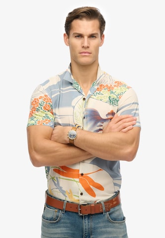Superdry Regular fit Overhemd 'Hawaii' in Beige: voorkant
