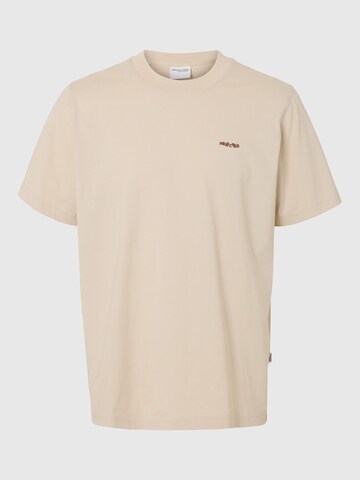SELECTED T-Shirt in Beige: Vorderseite