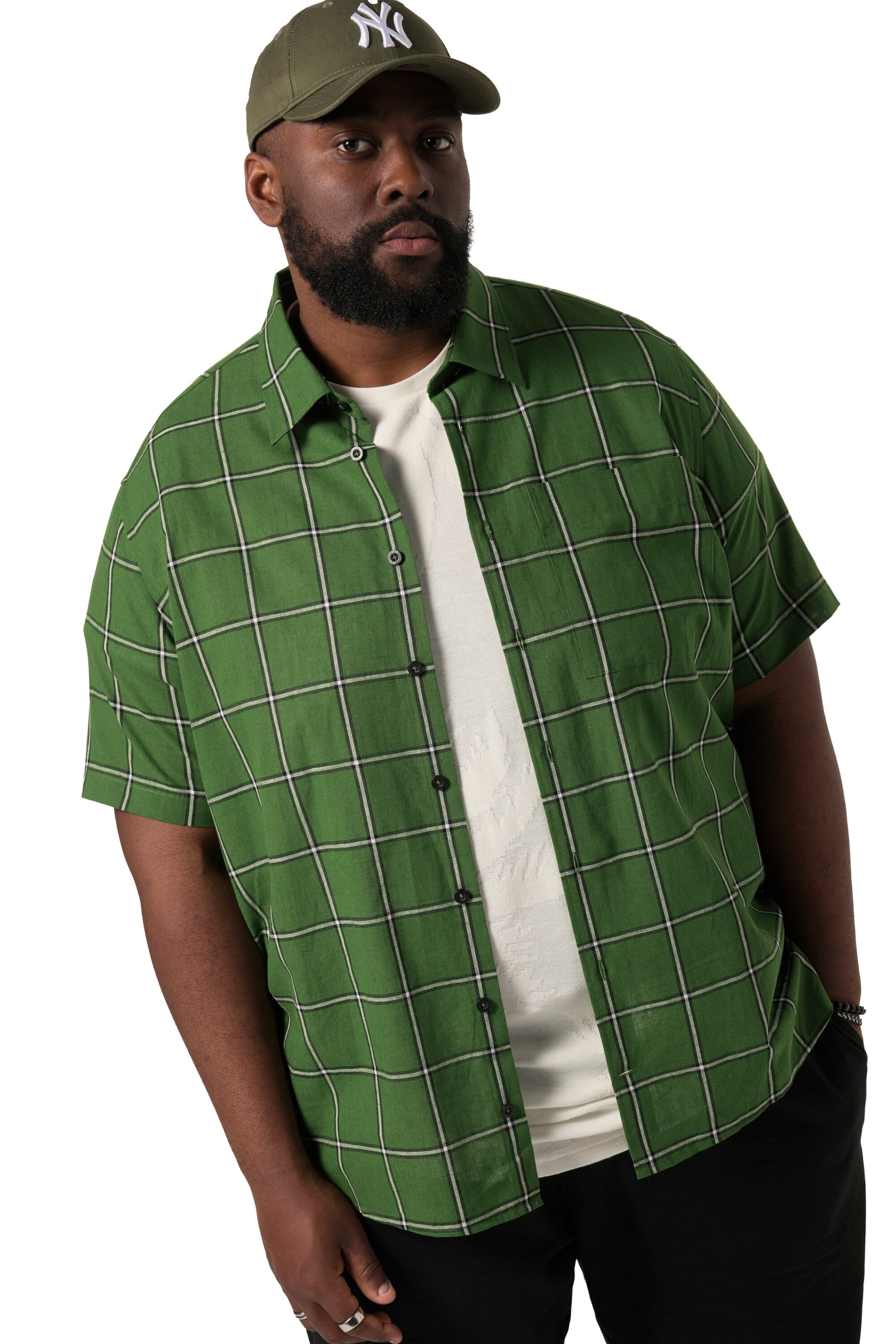 STHUGE Regular fit Overhemd in Groen: voorkant