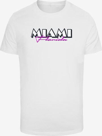 Mister Tee Shirt 'Miami Florida' in Wit: voorkant