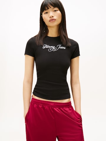 Tricou 'ESS' de la Tommy Jeans pe negru: față