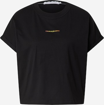 Tricou de la Calvin Klein Jeans pe negru: față