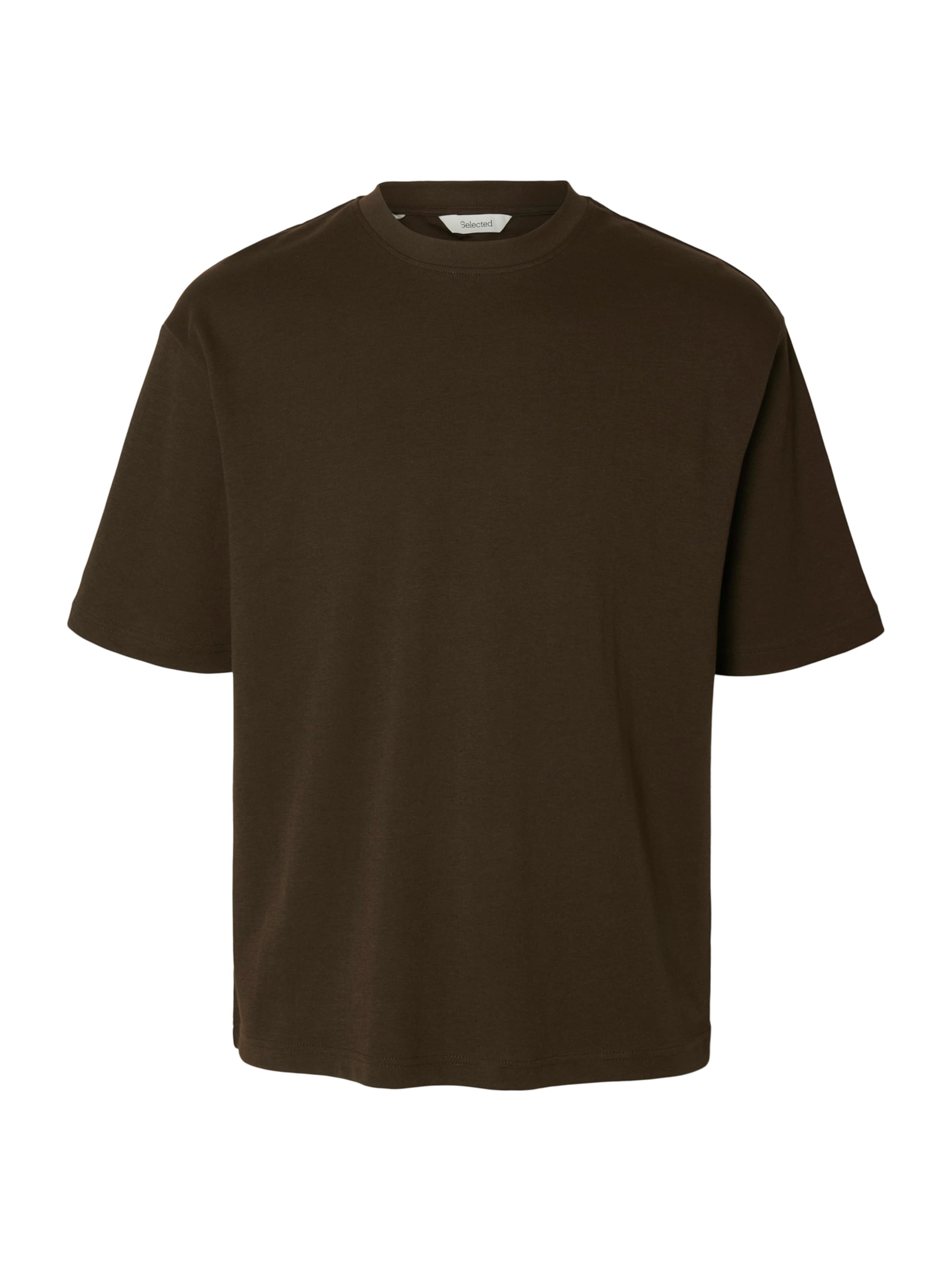 SELECTED - Camiseta 'SLHOscar' en marrón: frente