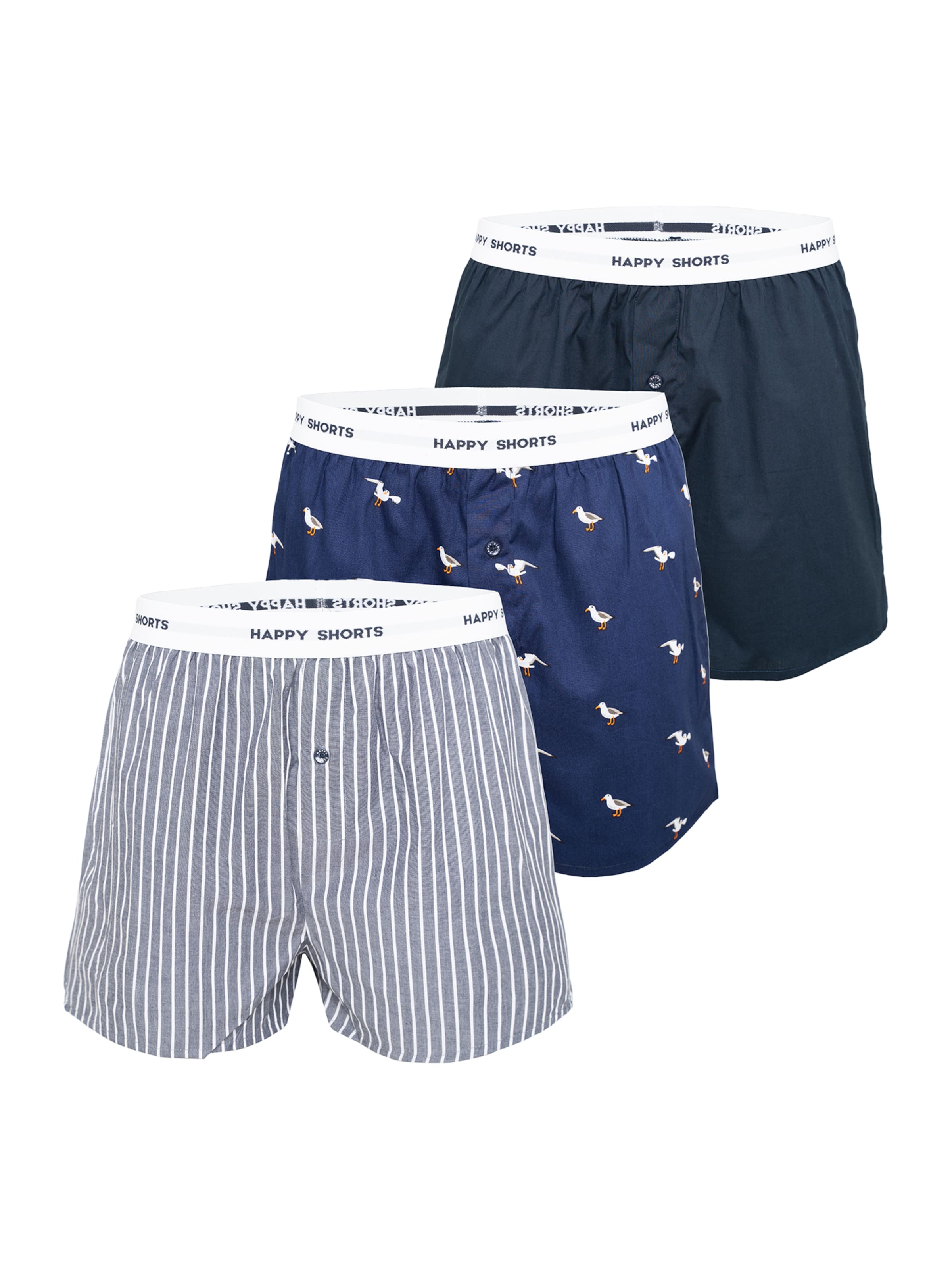 Boxers Happy Shorts en bleu : devant