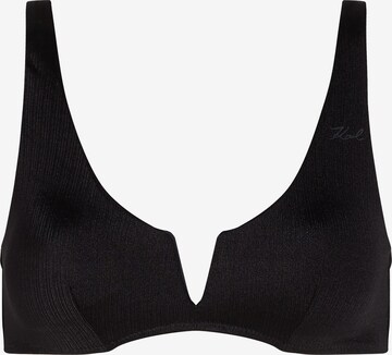 Karl Lagerfeld T-shirt Bikini top 'DNA' in Black: front