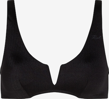 Sutien de tricou Sutien costum de baie 'DNA' de la Karl Lagerfeld pe negru: față