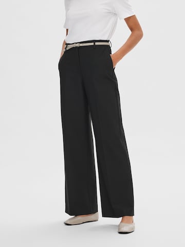 SELECTED FEMME Wide leg Pantalon in Zwart: voorkant