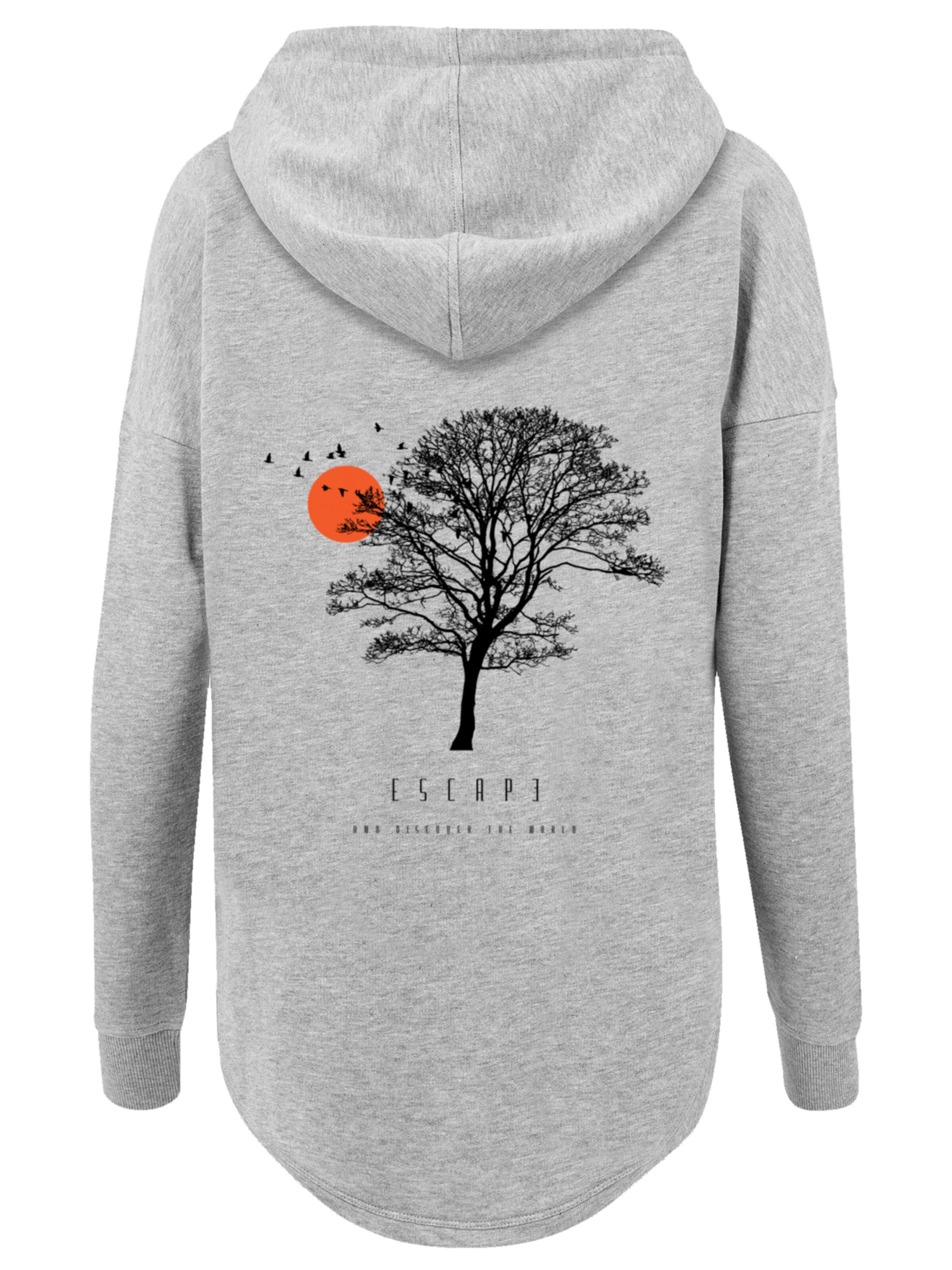 Sweat-shirt 'Escape Discover the World Tree Birds' F4NT4STIC en gris : devant