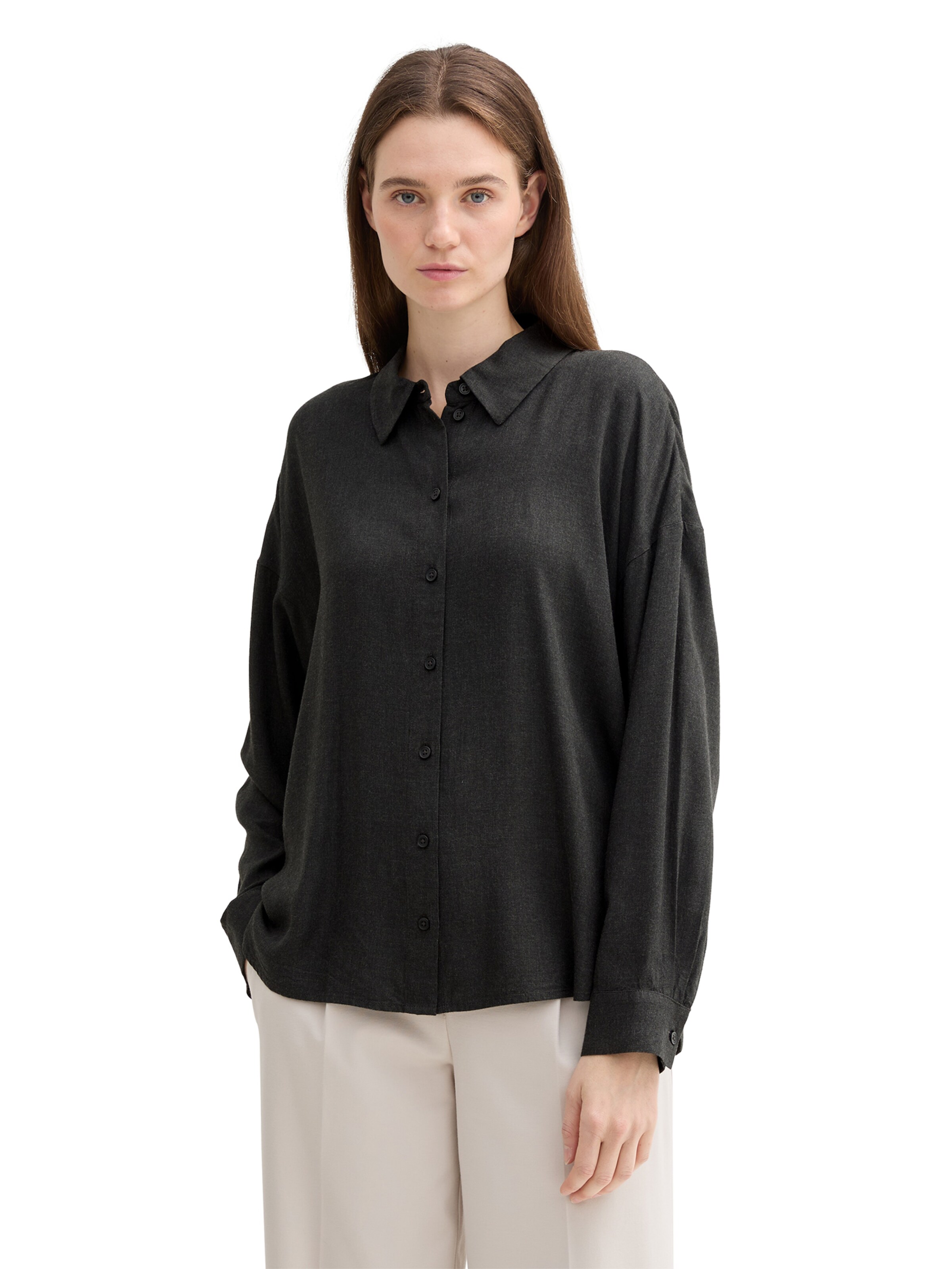 TOM TAILOR DENIM Bluse in Grau: Vorderseite