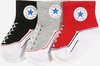 CONVERSE Zeķes 'Infant', krāsa - raibi pelēks / sarkans / melns / balts, Preces skats