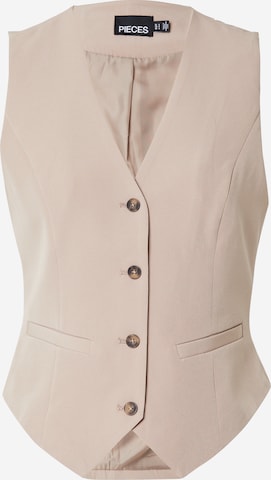 Gilet de costume 'BOXXY' PIECES en beige : devant