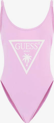 GUESS Bandeau Swimsuit in Purple: front