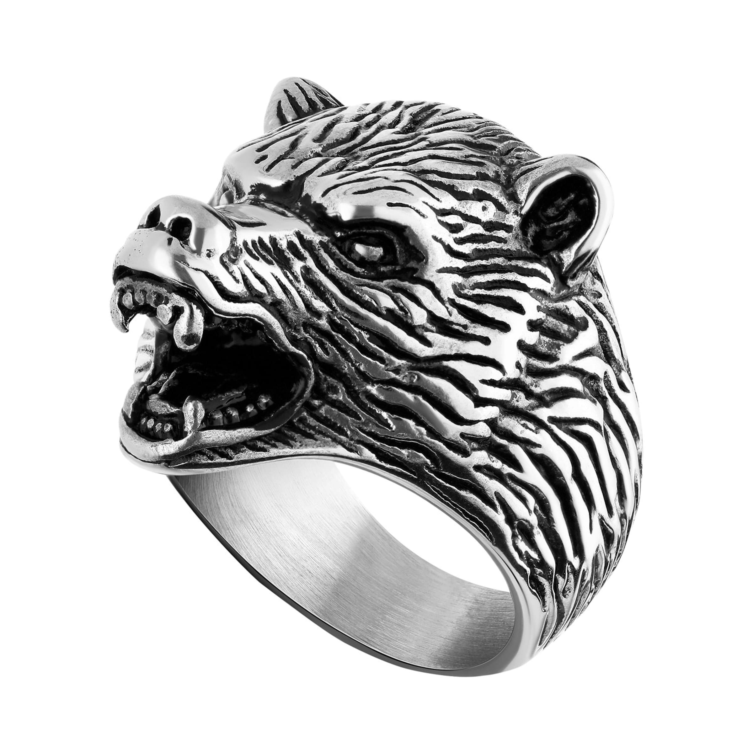 Lucardi Ring 'Urbane Geschichte' in Silver: front