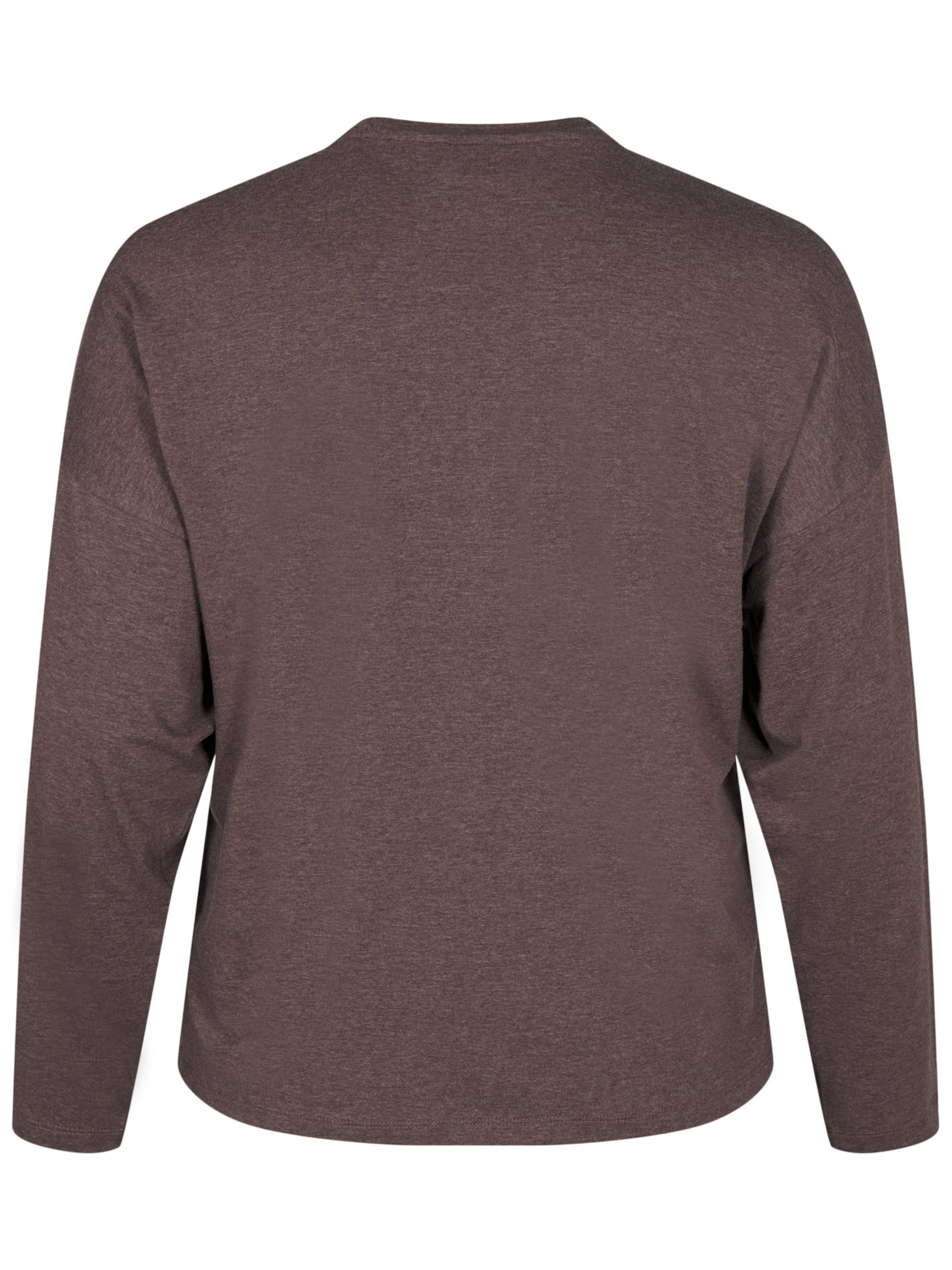 Zizzi Shirt 'MKarla' in Brown