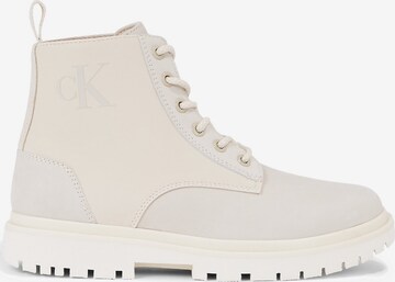 Calvin Klein Lace-Up Ankle Boots in White