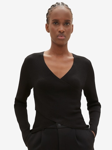 TOM TAILOR DENIM Sweater in Black: front