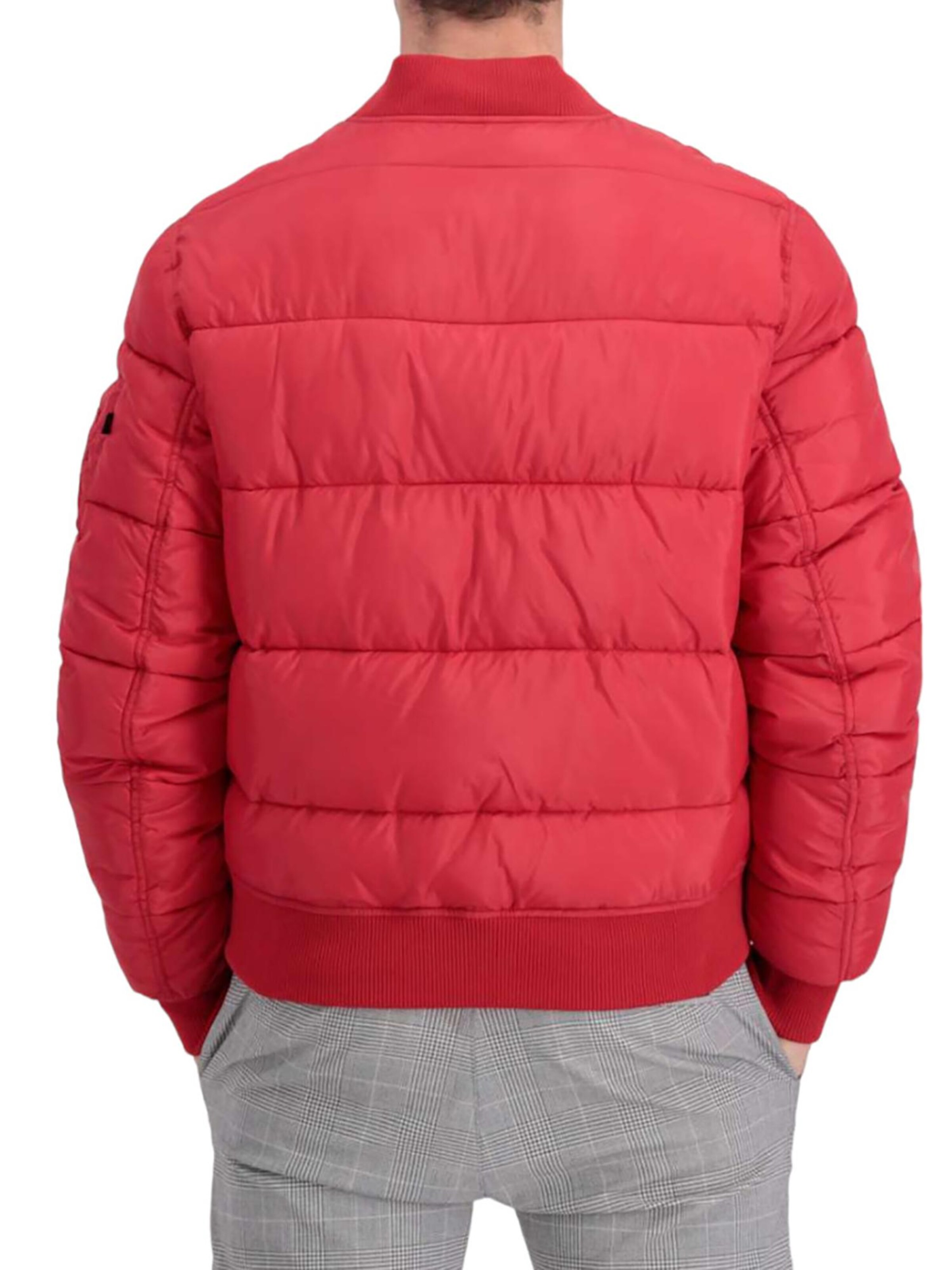 ALPHA INDUSTRIES Between-Season Jacket 'MA-1 Puffer' in Red