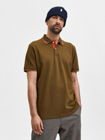 SELECTED HOMME Poloshirt 'Aze' in Grün