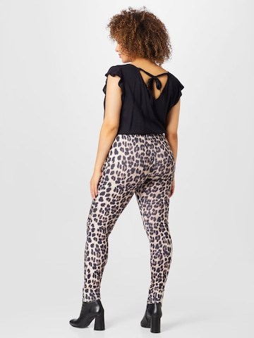 Zizzi Skinny Leggingsit 'Vjadan' värissä beige