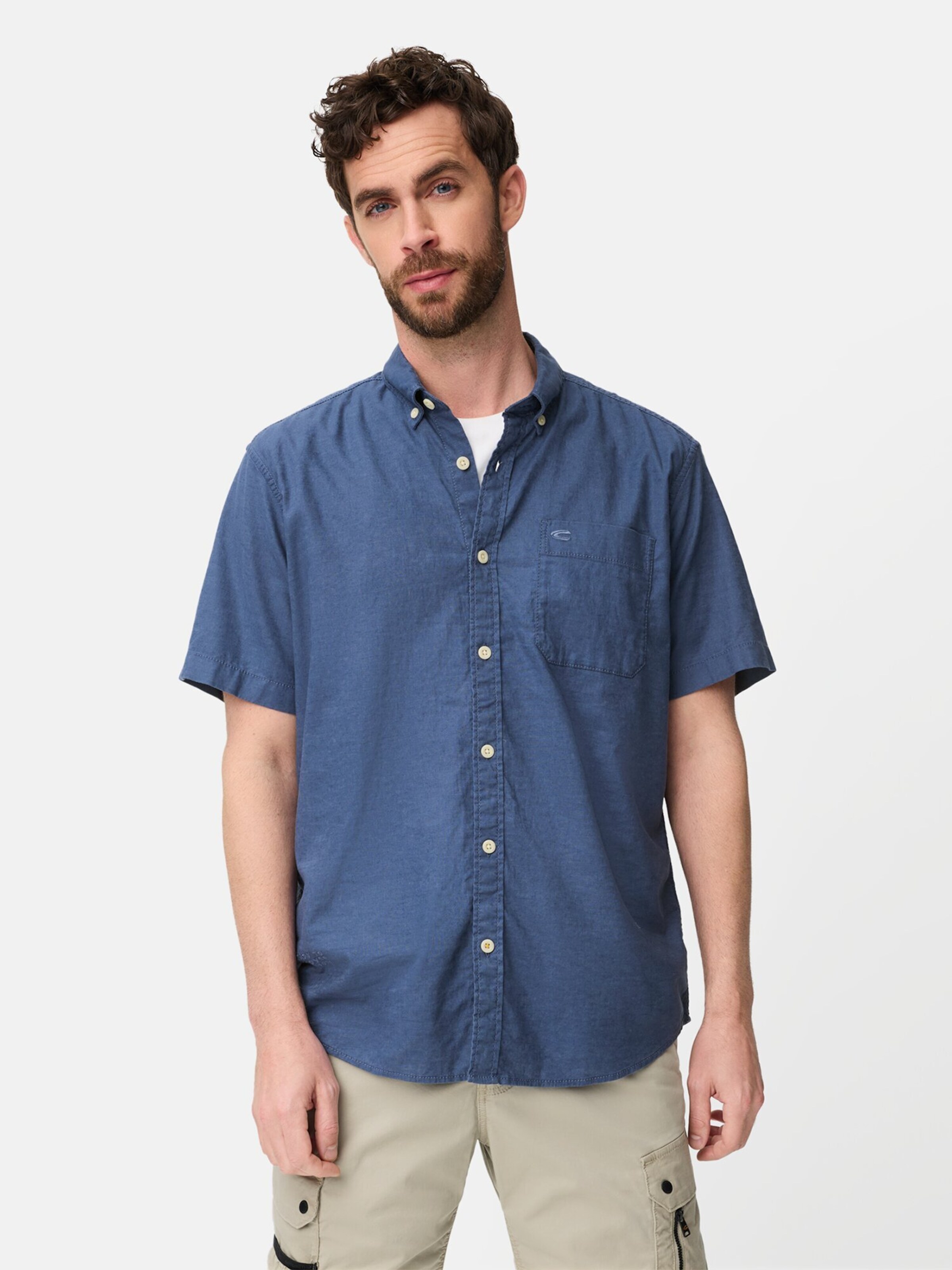 CAMEL ACTIVE Regular fit Button Up Shirt in Blue: front