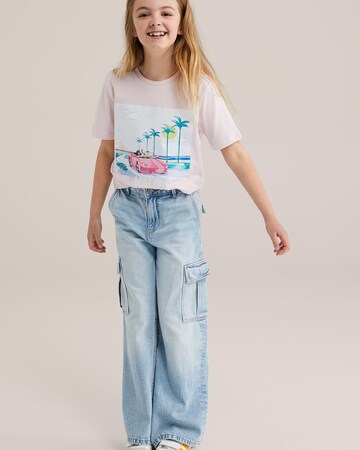 WE Fashion Футболка в Ярко-розовый