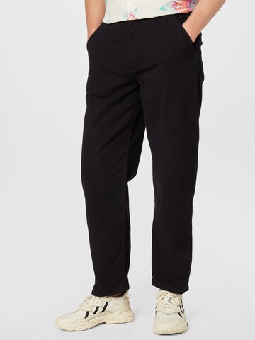 HOMEBOY - Tapered Calças chino 'X-TRA SWARM CHINO' em preto: frente