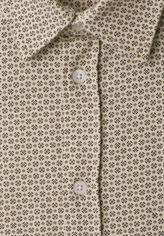 Street One MEN Regular Fit Kurzarm Hemd mit Print in Beige