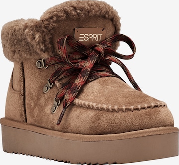 Stivaletto stringato 'Pitera' di Esprit Shoes in marrone: frontale
