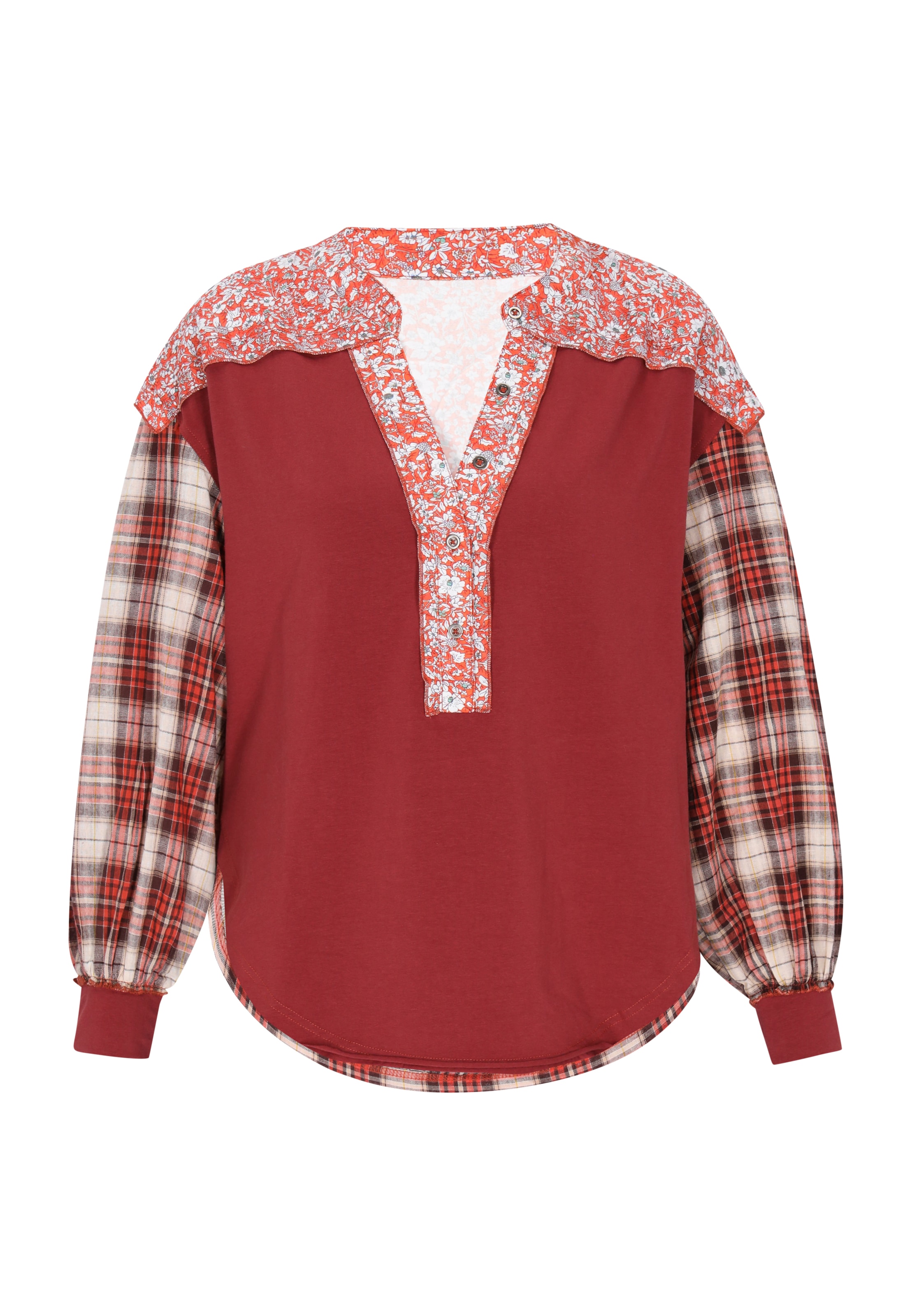 usha FESTIVAL Blūze, krāsa - brūns / sarkans / balts, Preces skats