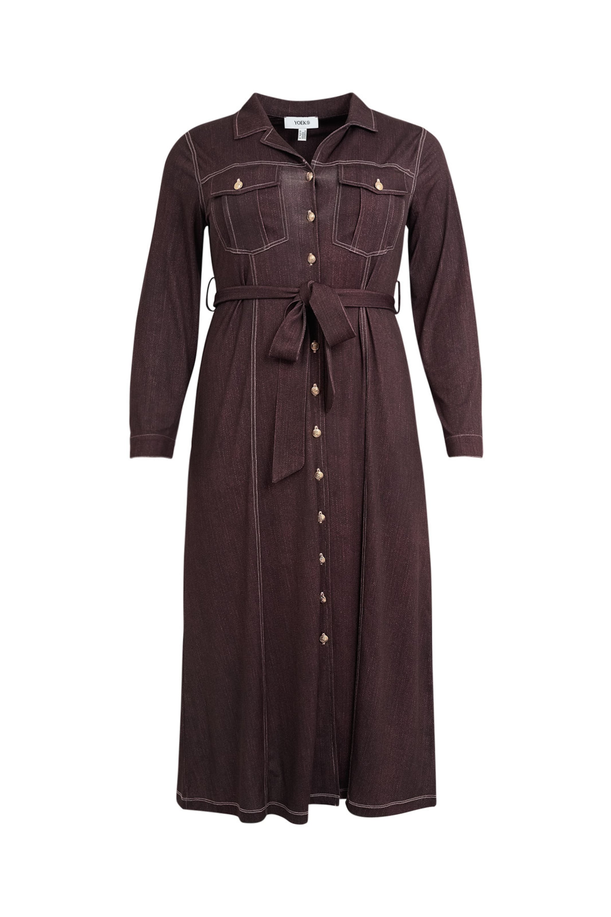 Robe-chemise YOEK en marron : devant