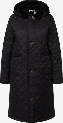 Ulla Popken Between-Seasons Coat in Black: front