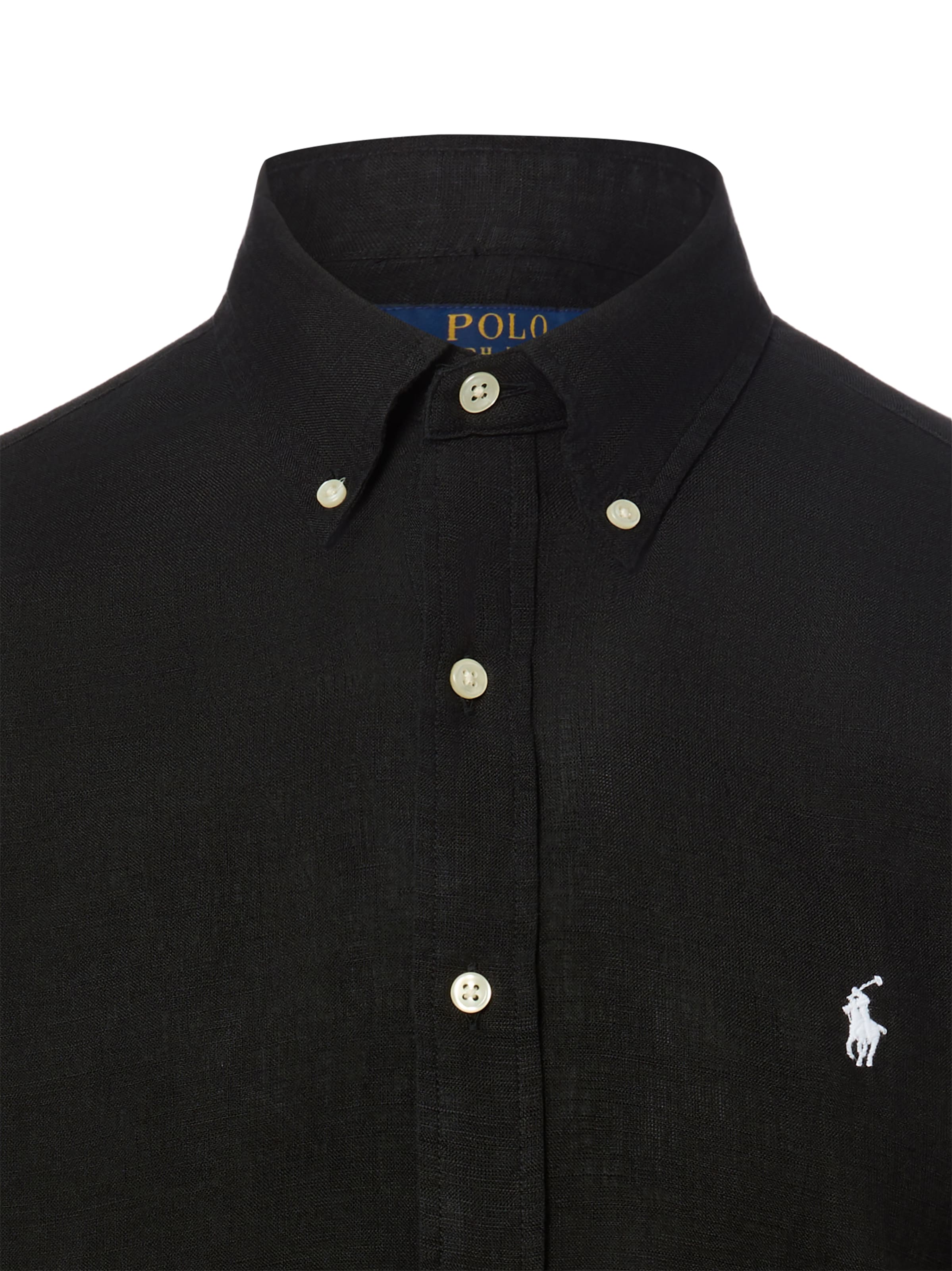 Polo Ralph Lauren Regular Fit Leinenhemd in Schwarz